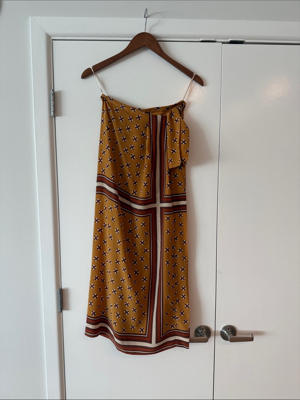 Johanna Ortiz Mustard Printed Maxi Skirt